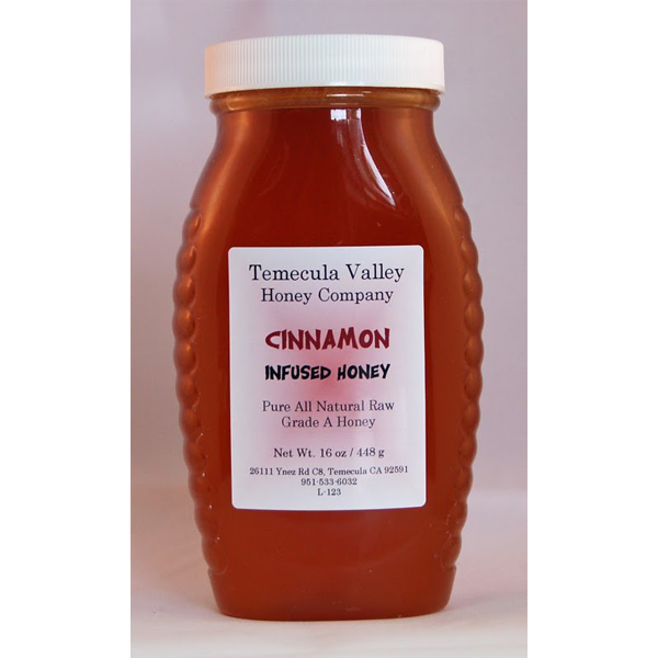 Local Raw Honey – Cinnamon Infused Honey · Size: 16oz Jar