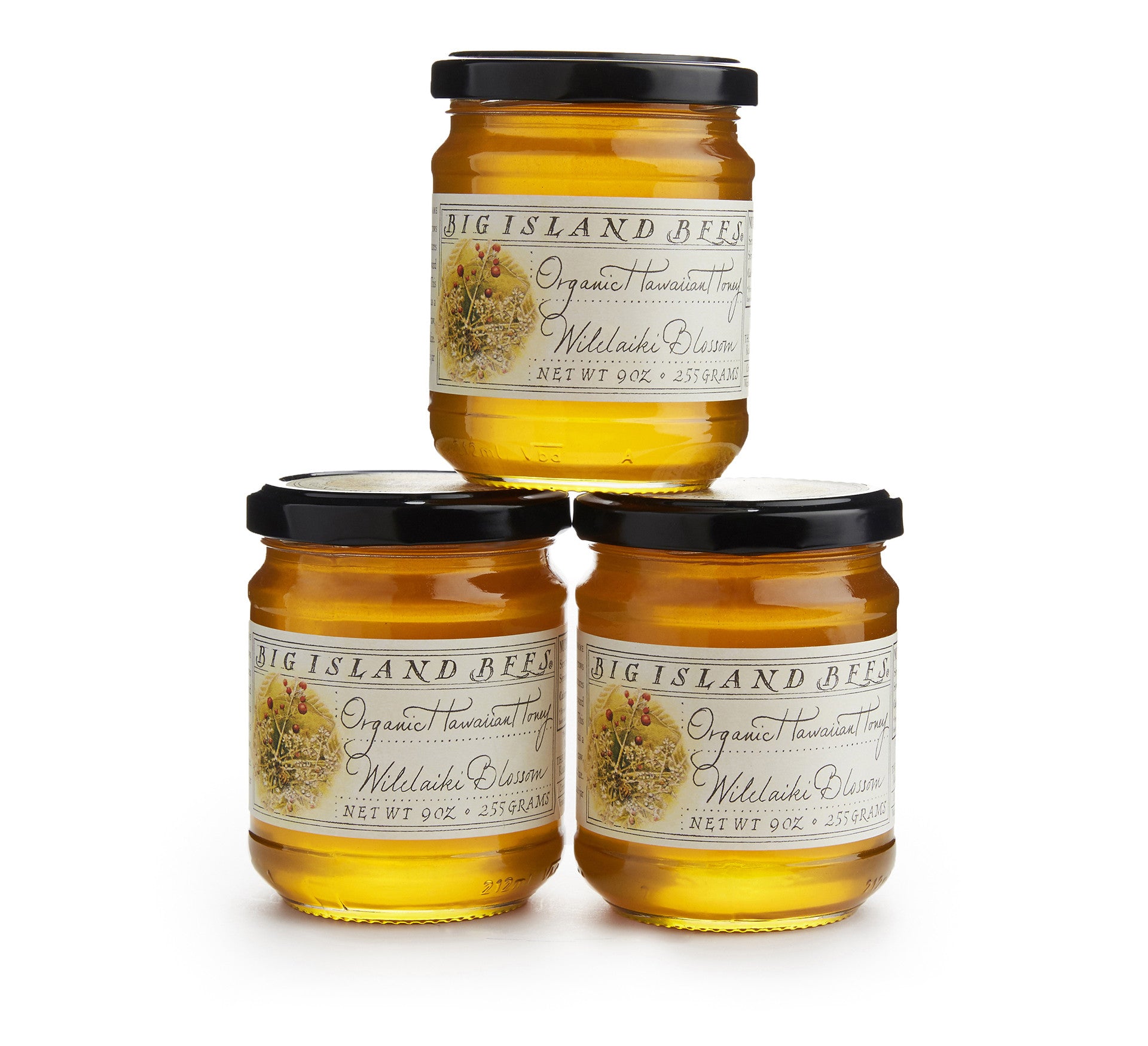 Organic Wilelaiki Honey · 9 oz Glass Jar - 3 count
