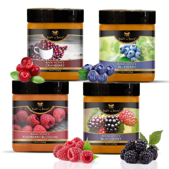 Raw Berry Honey Bundle · Weight: Four pack of 3 oz jars