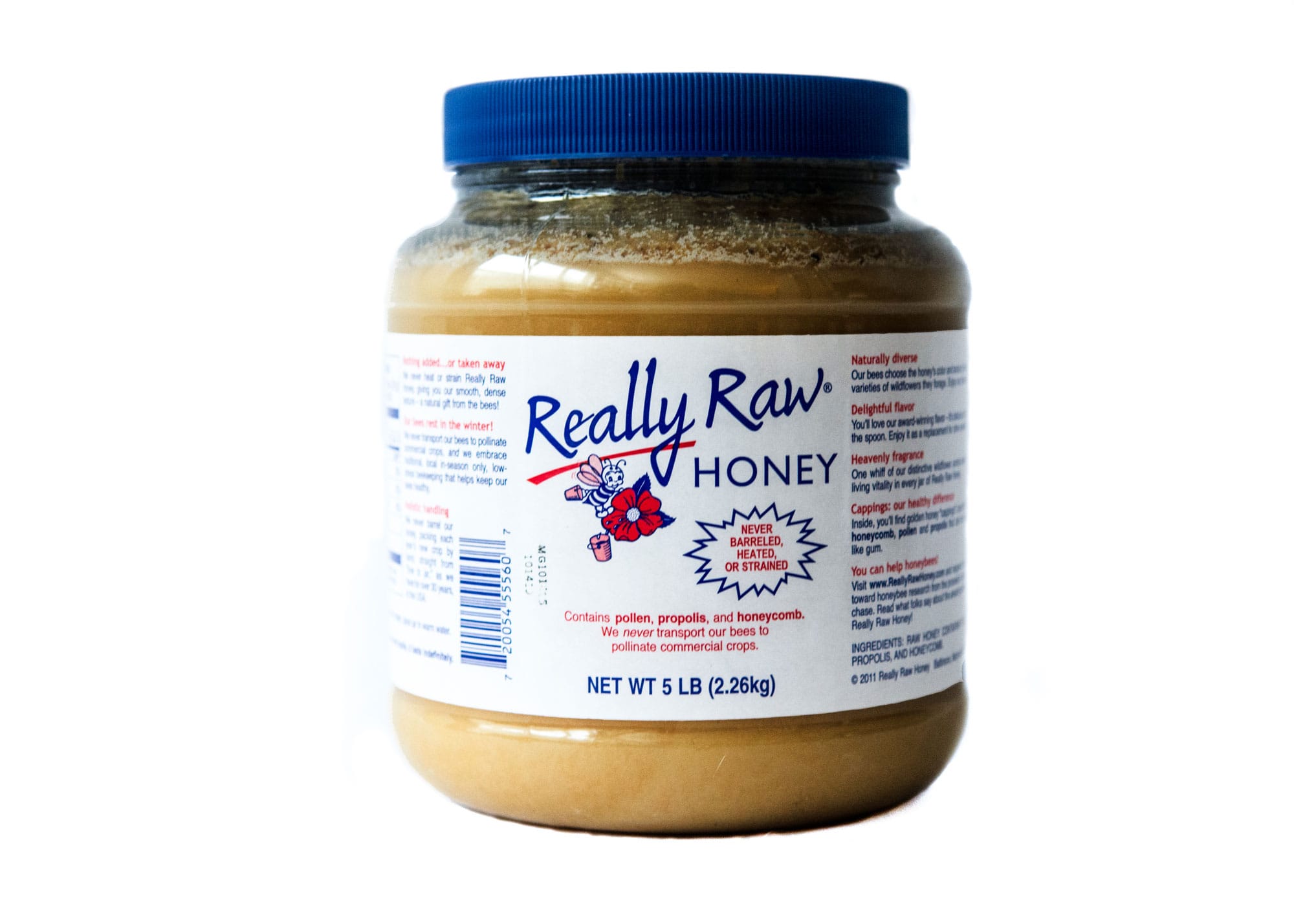Grainy 5lb Really Raw Honey
