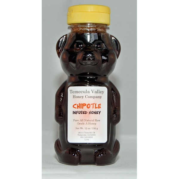 Local Raw Honey – Chipotle Infused Honey · Size: 12oz Bear