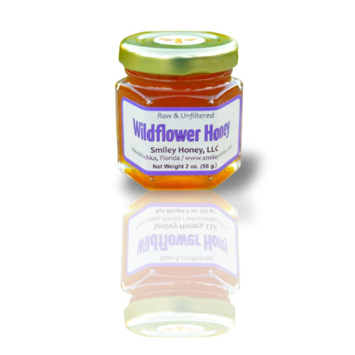 Wildflower Honey · 2 ounce glass hex - case of 24