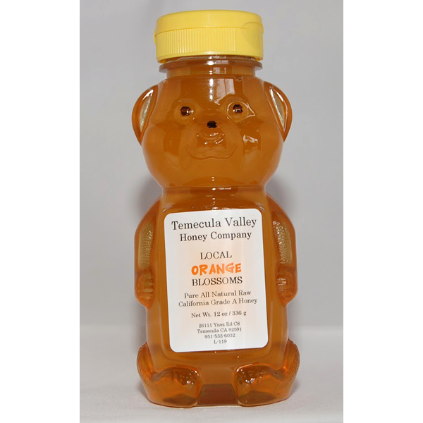 Local Raw Honey – Orange Blossoms · Size: 12oz Bear