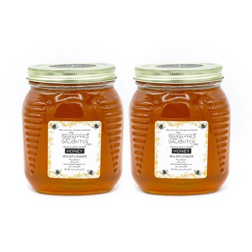 Wildflower Raw Honey - two 2.5lb Jars - 5lbs total