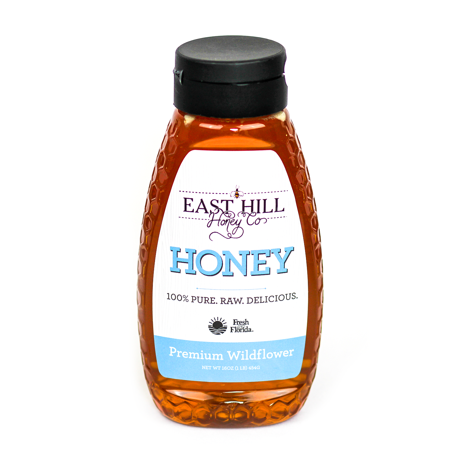 Florida Premium Wildflower Honey · 16oz Dripless Squeeze