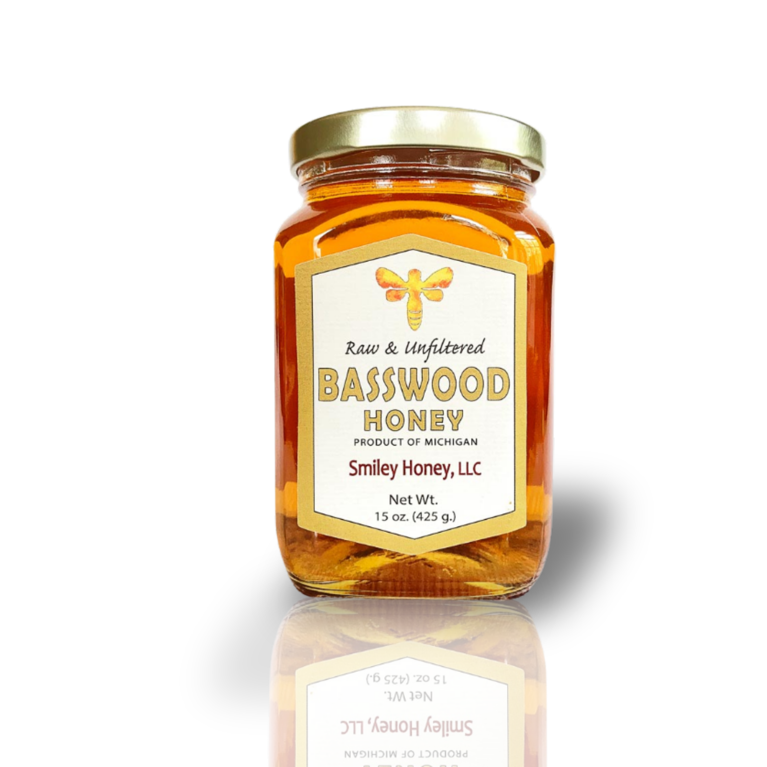 Basswood Honey · 15 ounce glass jar