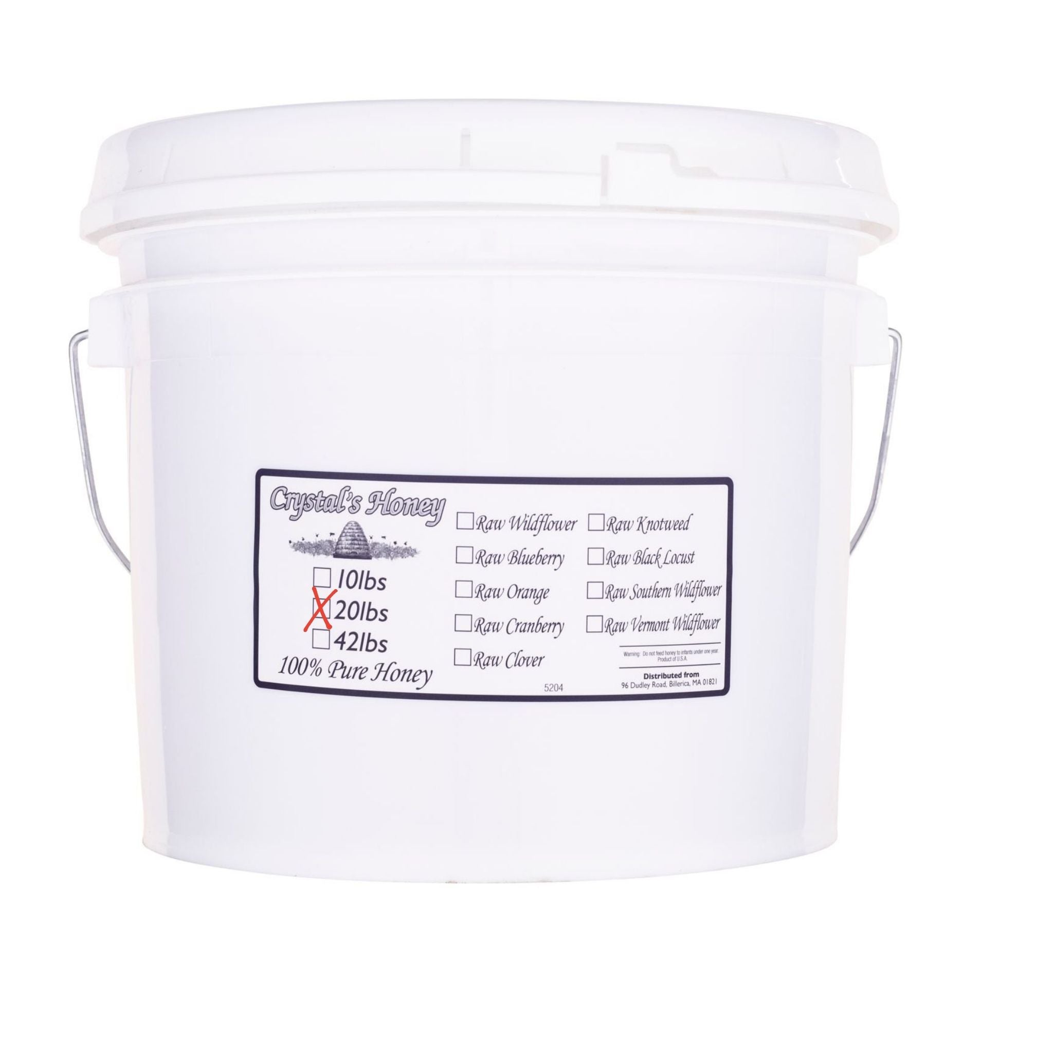 20lb Raw Honey Pail · Raw Sage / Liquid - Heated for 3 days prior to shipping to liquify.
