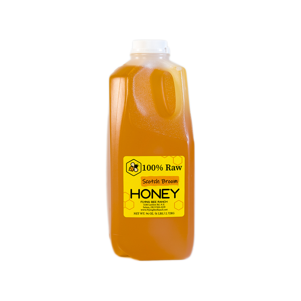 Scotch Broom Honey · Sizes: 6 lbs. Jug