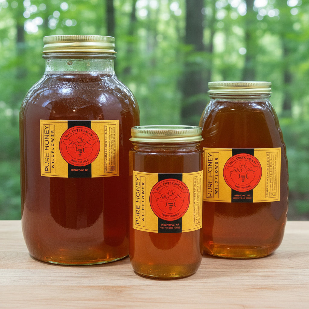 Wildflower Honey, Choose Size · 5lb. / Glass