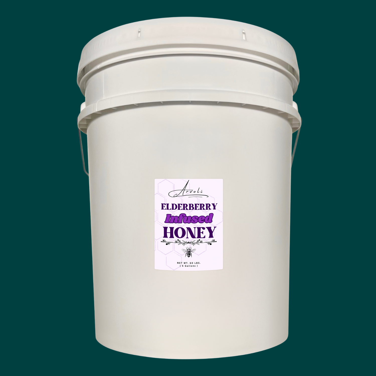 Elderberry Infused Raw Honey (5 Gallon Pail)