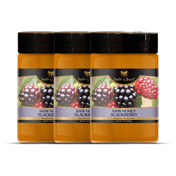Raw Blackberry Blossom Honey · Weight: 12 oz. Three Pack