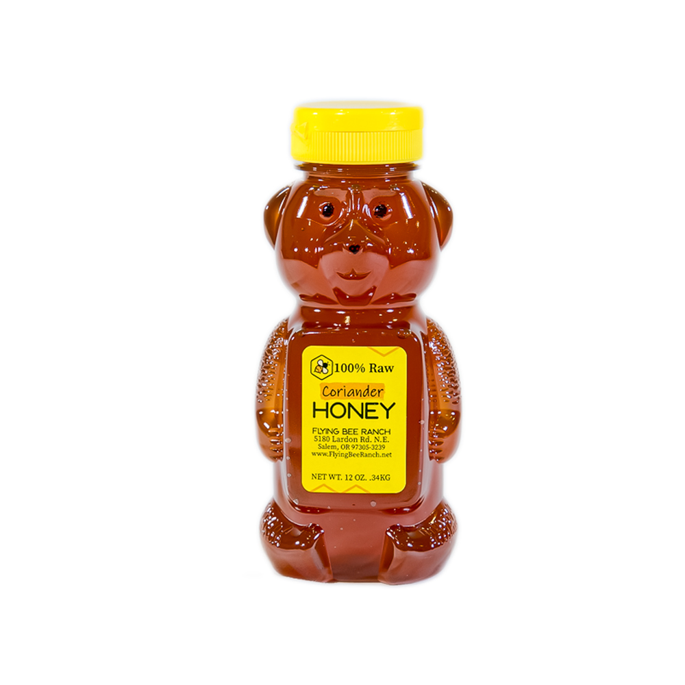 Coriander Honey · Sizes: 12 oz. Bear