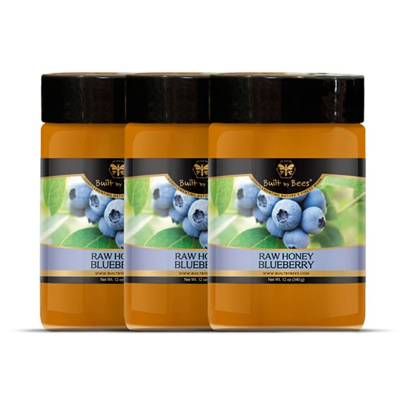 Raw Blueberry Blossom Honey · Weight: 12 oz. Three Pack