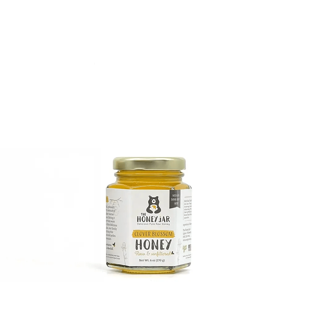 Clover Honey - Raw and Unfiltered - 6 oz Hex · Single