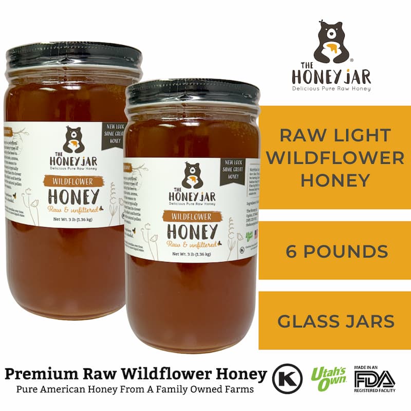 Light Utah Wildflower Honey- Raw and Unfiltered Bulk - 1 Quart (3lbs) · 2 Quarts (6 lbs) (SAVE $8.00)