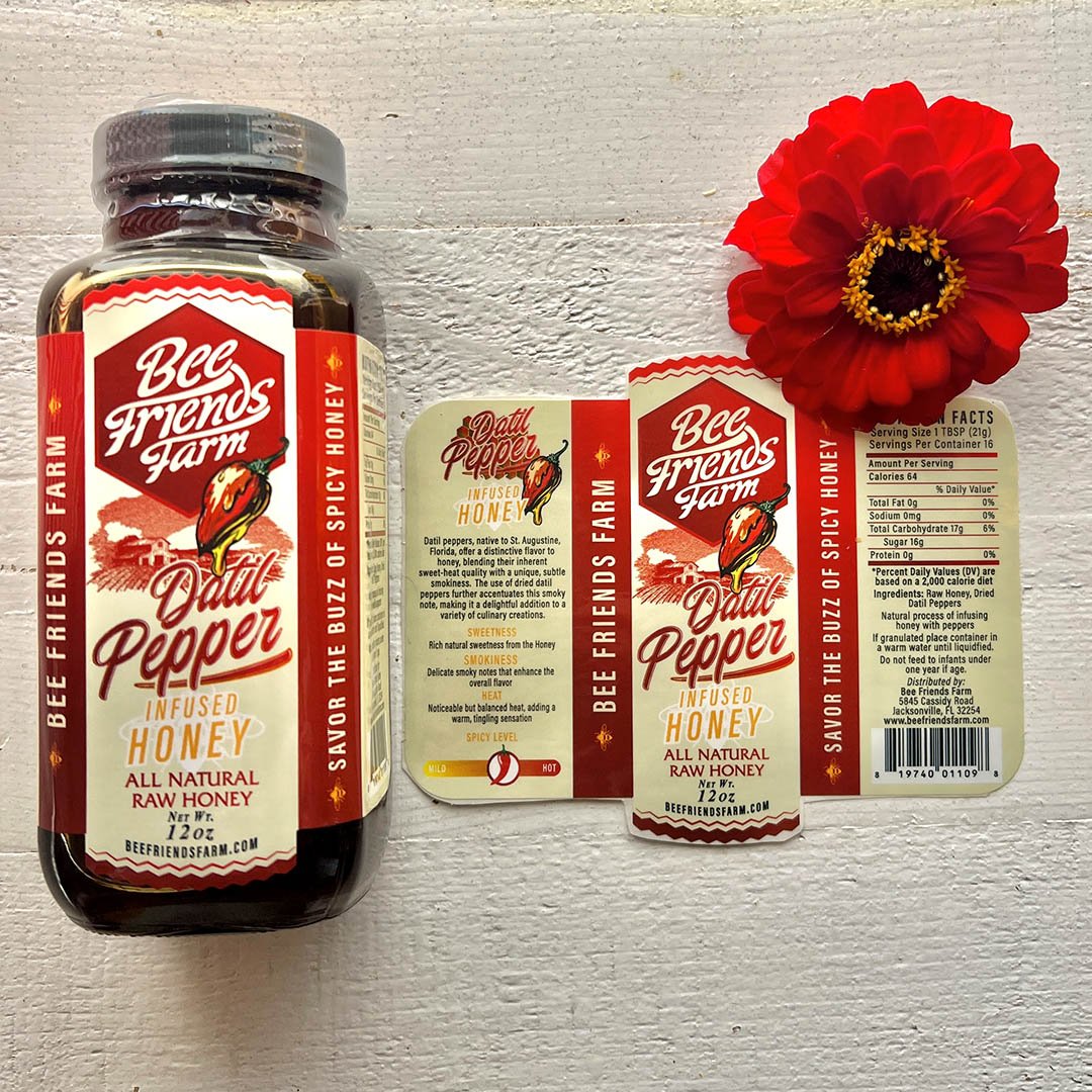 Datil Pepper Infused Hot Honey · 12oz