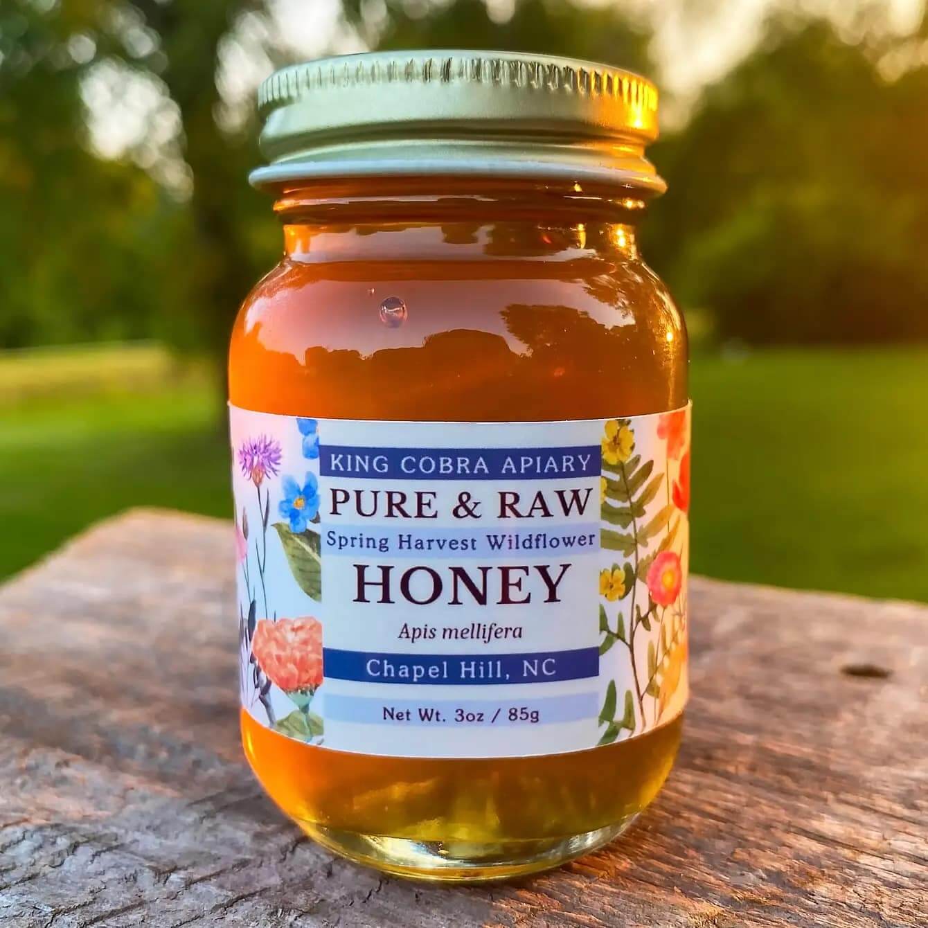 Raw Wildflower Honey - Spring Harvest - 3 oz - 3 Pack - NC Honey