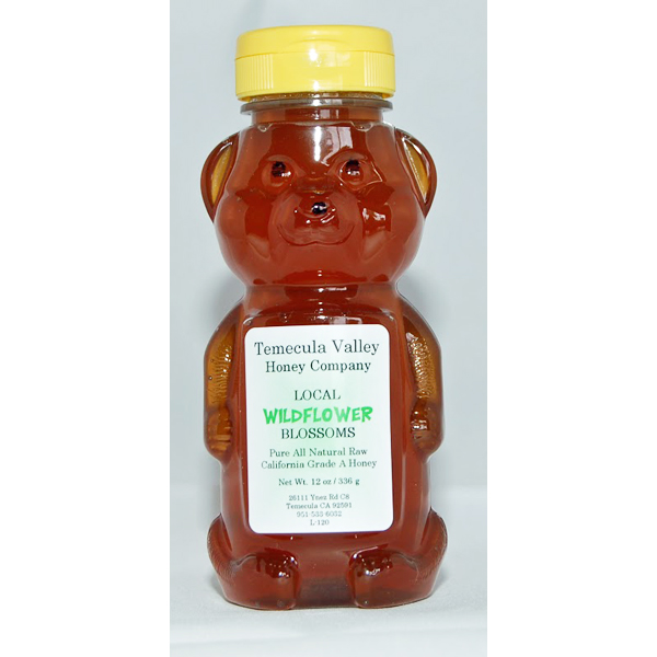 Local Raw Honey – Wildflower Blossoms · Size: 12oz Bear