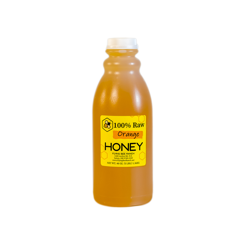 Orange Blossom Honey · Sizes: 3 lbs. Bottle
