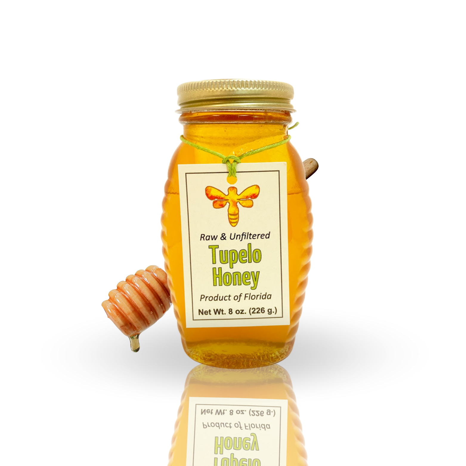 Tupelo Honey · 8 ounce glass jar with hang tag