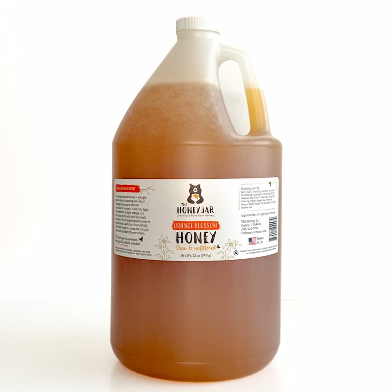 Orange Blossom Honey - Raw and Unfiltered Bulk - 1 gallon (12lbs) · Gallon Jug