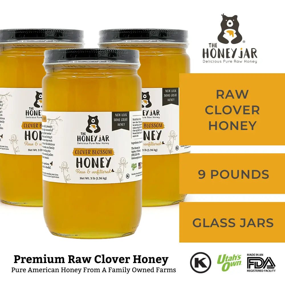 Clover Honey - Raw and Unfiltered - 1 Quart (3lbs) · 3 Quarts (9 lbs) (Save 15%)