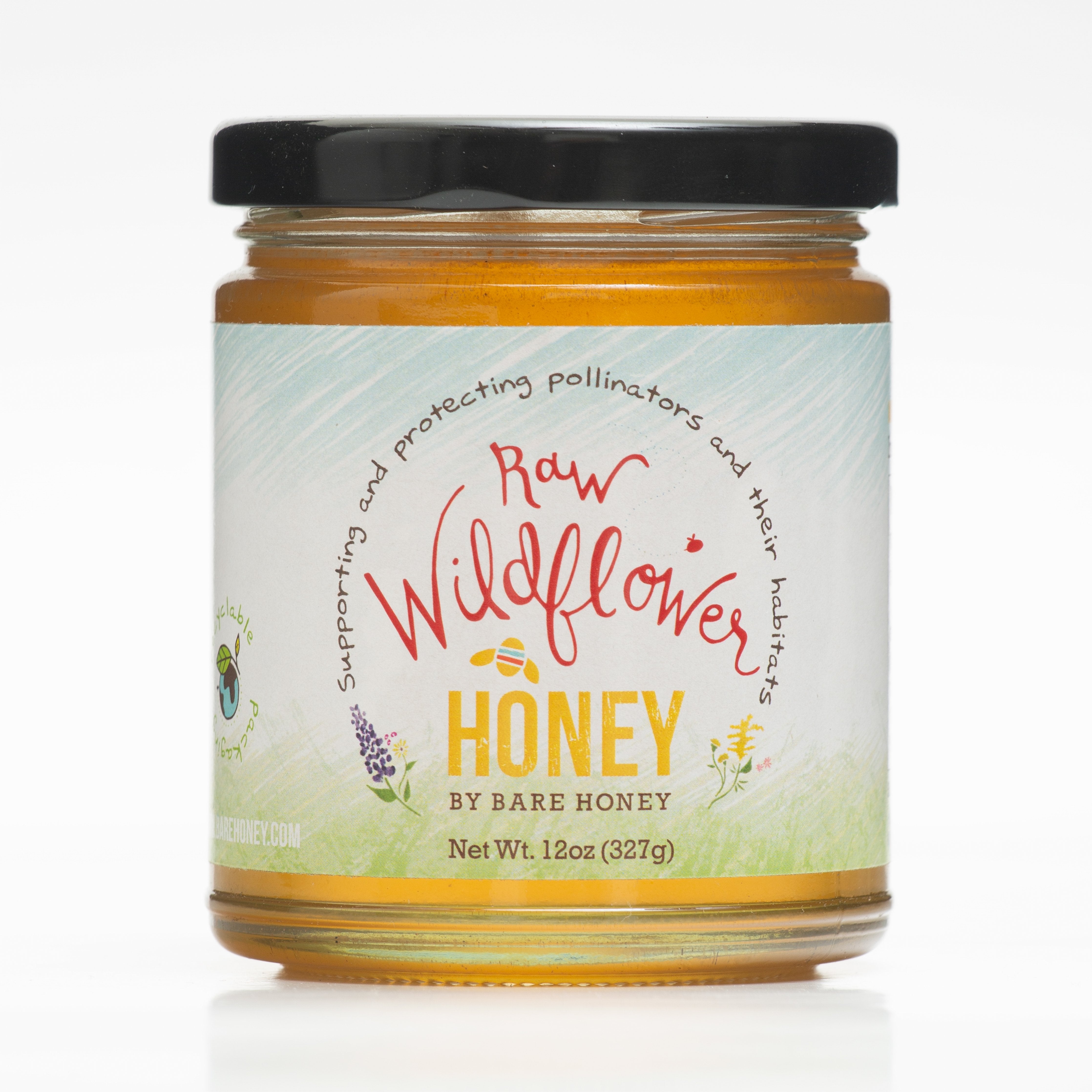 Raw Wildflower Honey 12 oz Glass Jar