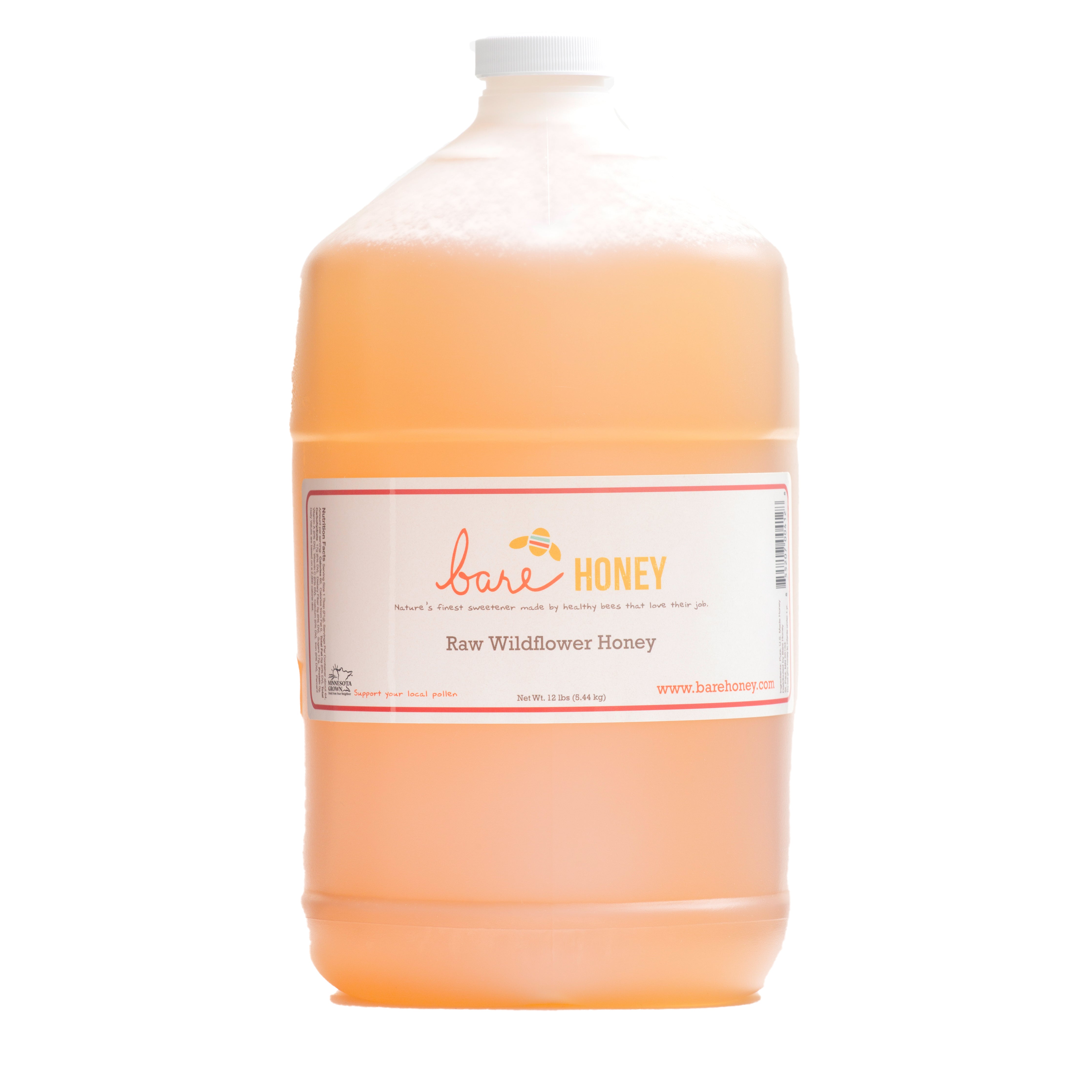 Bare Honey Bulk Raw Wildflower Honey, 12 lb Jug