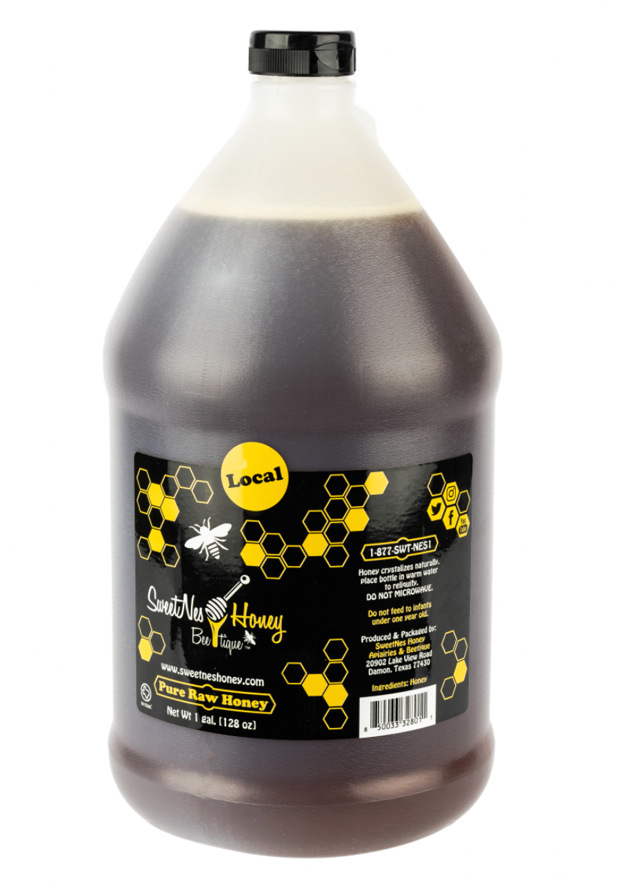SweetNes Honey Raw Unfiltered Local Texas Honey 1 Gallon