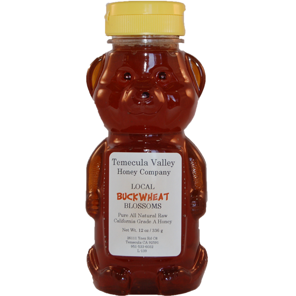 Raw Local Honey – Buckwheat Blossoms · Size: 12oz Bear