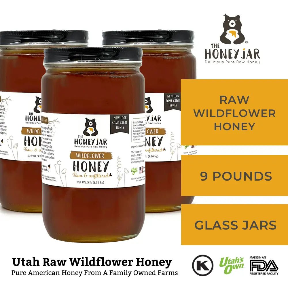 Utah Wildflower Honey - Raw and Unfiltered Bulk - 1 Quart (3lbs) · 3 Quarts (9 lbs) (Save $15.00)