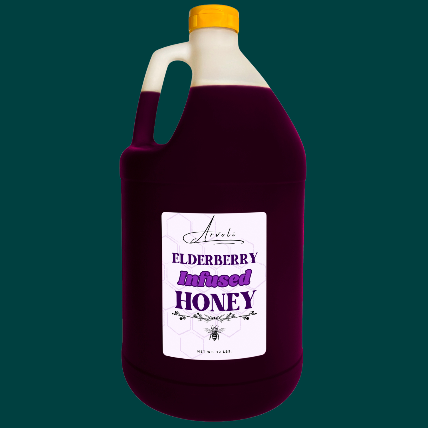 Elderberry Honey - One Gallon (12lb) Jug · Pack of 4