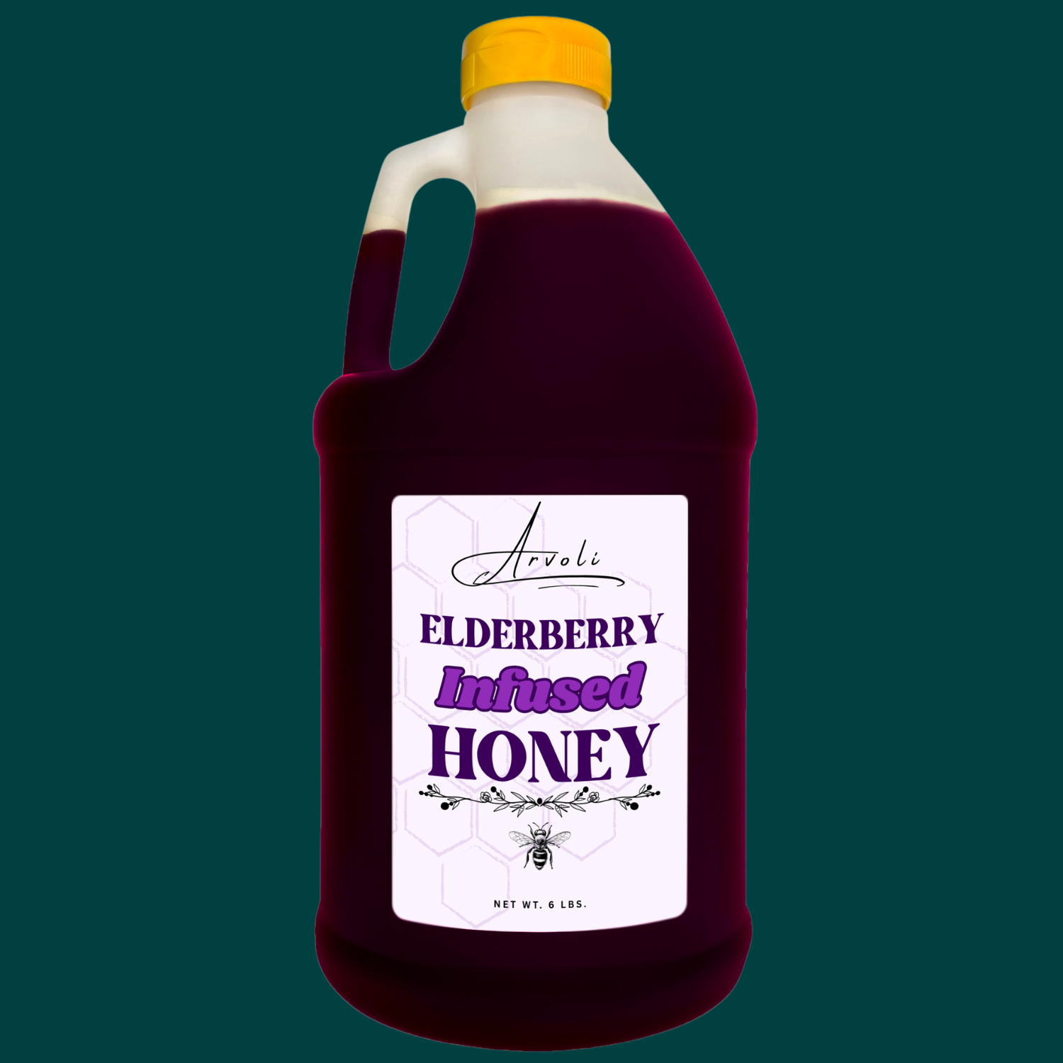 Elderberry Honey - Half Gallon (6lb) Jug · Pack of 4