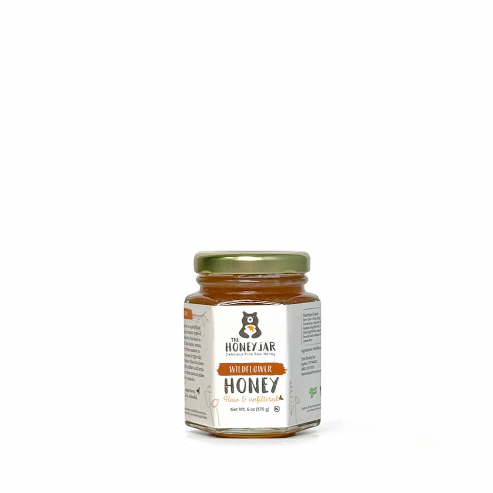 Utah Light Wildflower Honey - Raw and Unfiltered - 6 oz Hex · Single