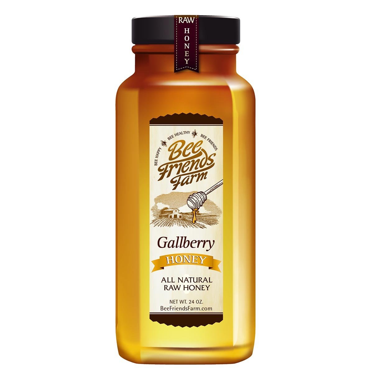 Raw Florida Gallberry Honey | Pure & Unfiltered | Bee Friends Farm · 12 oz
