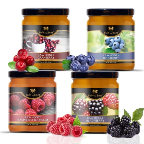 Raw Berry Honey Bundle · Weight: Four pack of 8 oz jars