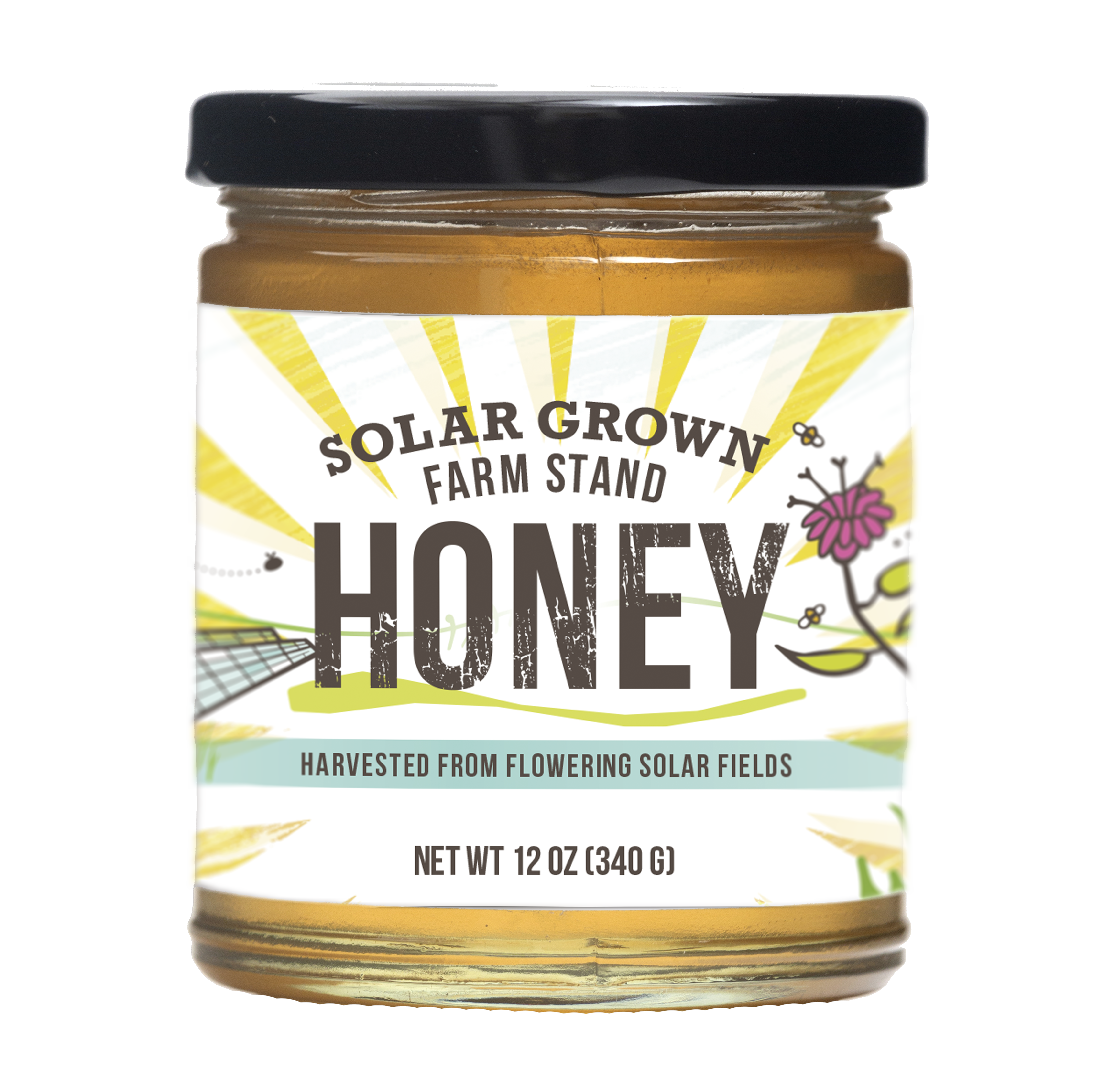 Raw Solar Grown Honey 12 oz Glass Jar (2021 Good Food Award Winner)