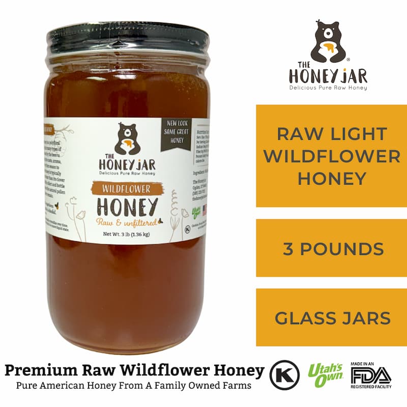 Light Utah Wildflower Honey- Raw and Unfiltered Bulk - 1 Quart (3lbs) · 1 Quart (3 lbs)