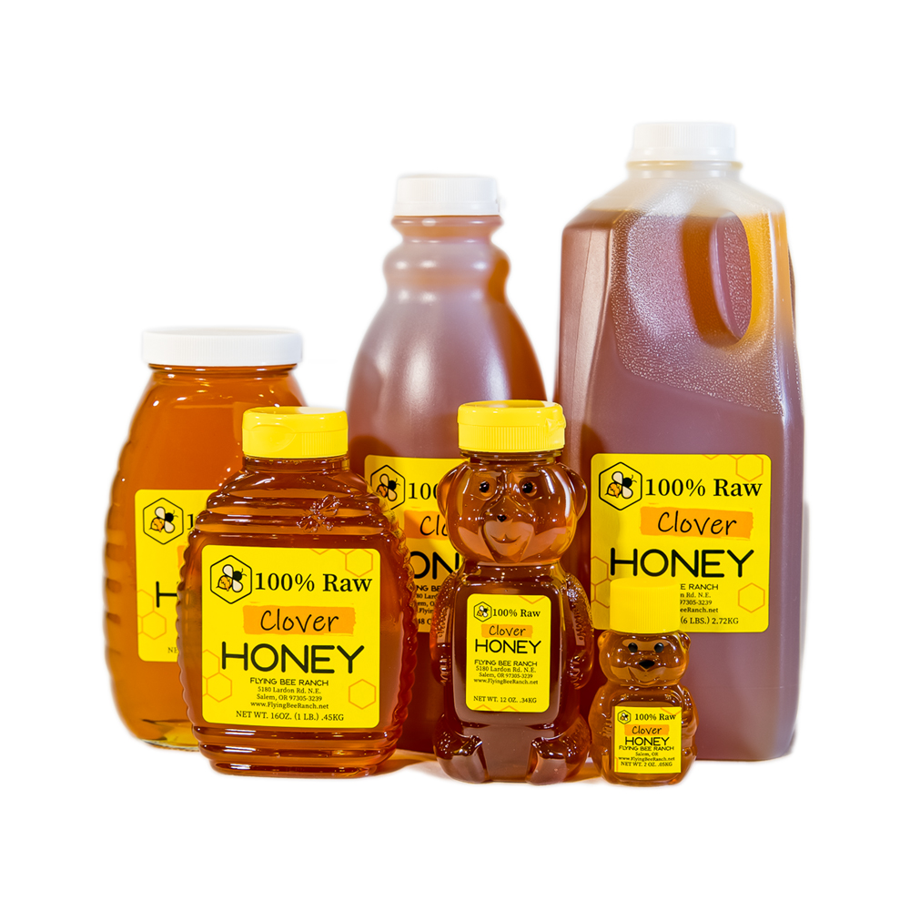 Clover Honey · Sizes: 23 lbs. Bucket