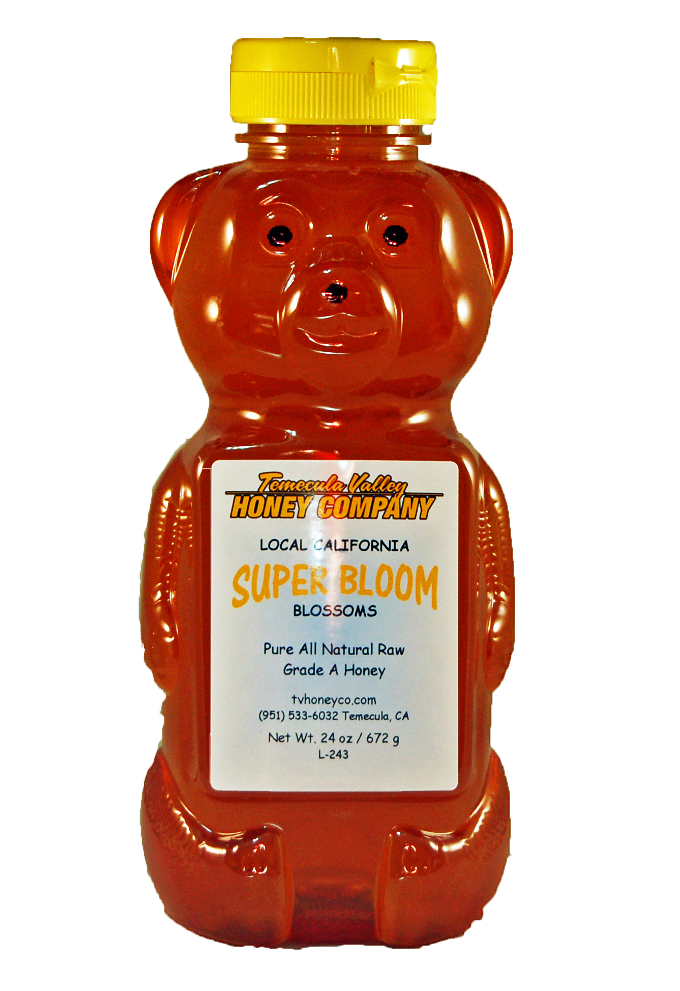 Raw Local Honey – Super Bloom · Size: 24oz Bear