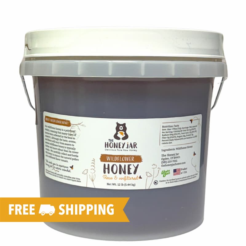 Light Utah Wildflower Honey - Raw and Unfiltered Bulk - 1 gallon (12lbs)